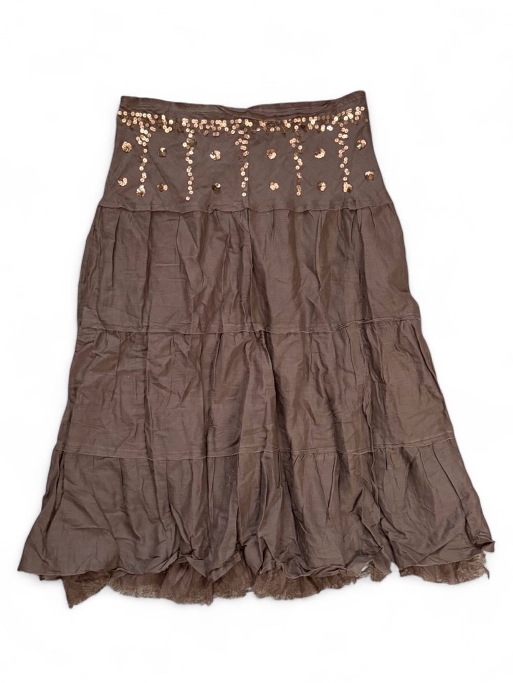 Y2K Wet Seal Brown Maxi Skirt | Embellished Fairycore 2000s